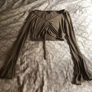 Green crop long sleeve size medium